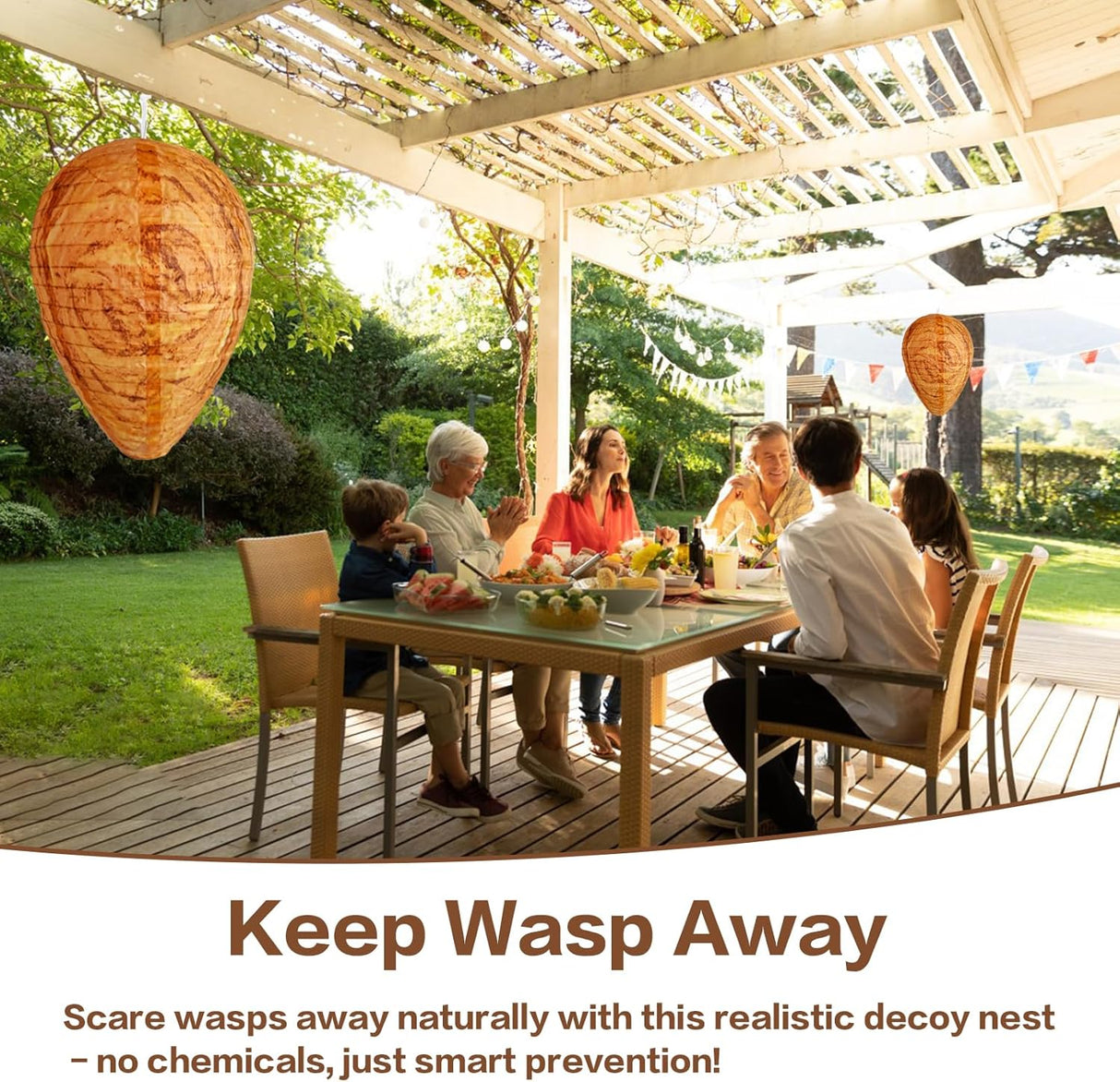 Fake Wasp Nest Hanging Lantern 5 Piece