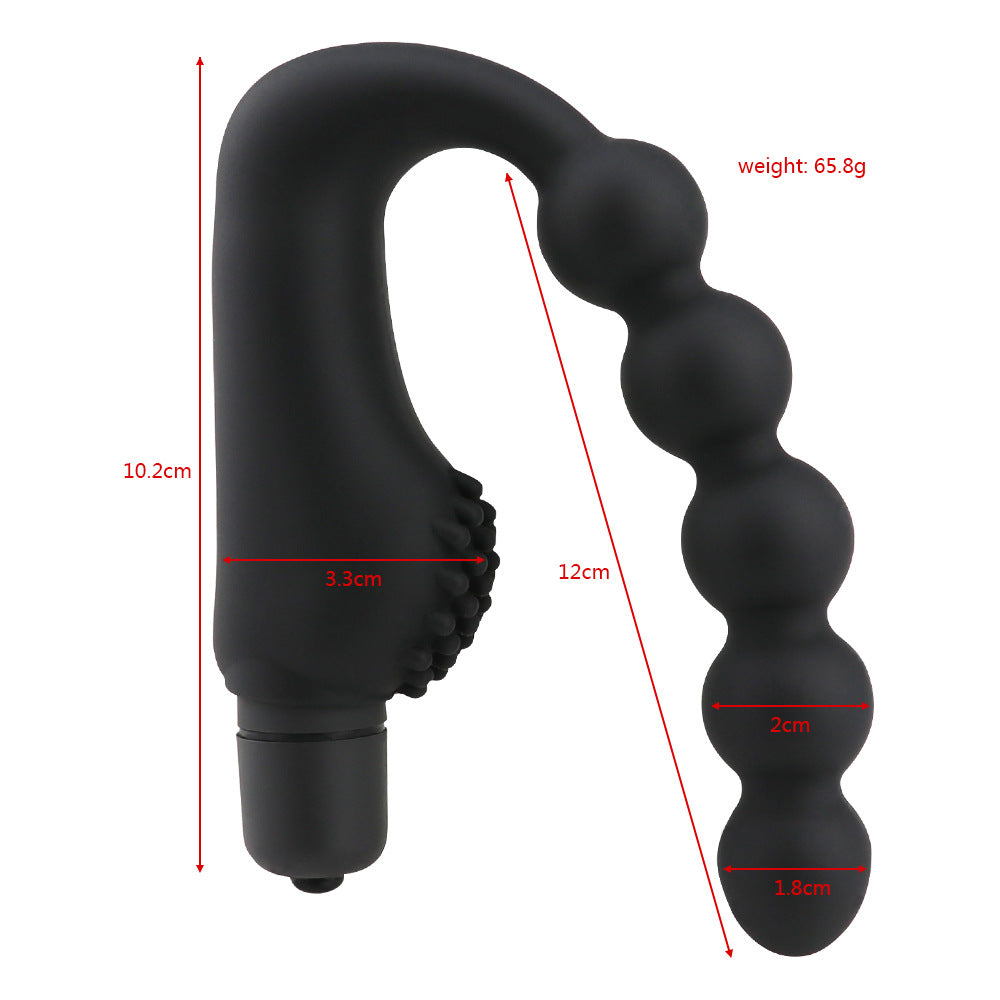 Vibrating Pull Bead Anal Plug Male Prostate Massager
