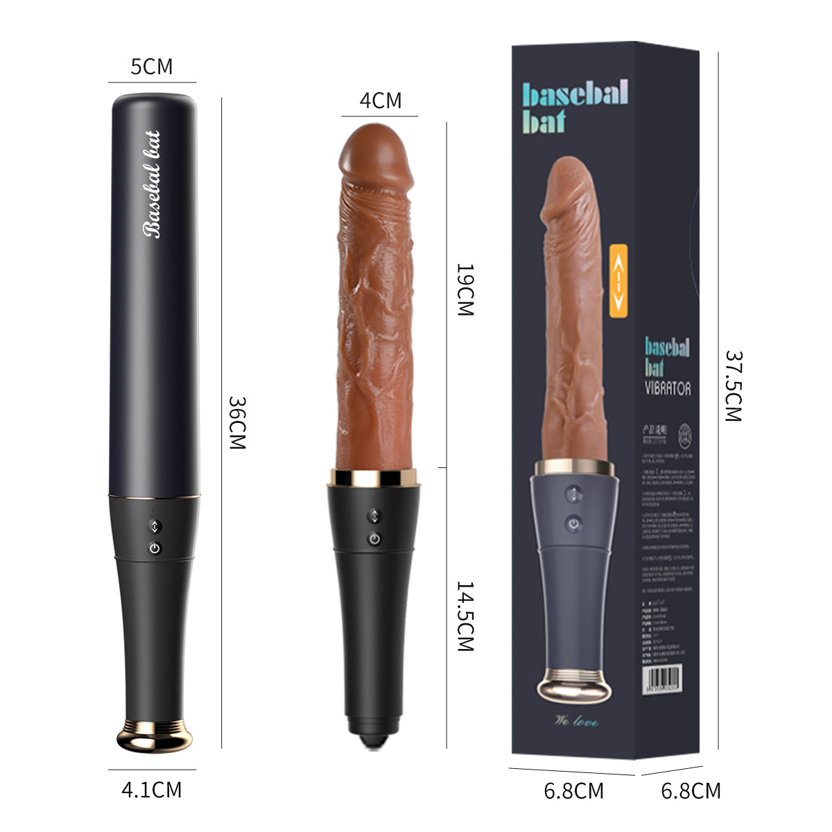 Showeggs 10 Vibration Thrusting Mode Lifelike Electric Dildo with Heating Function