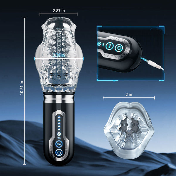 Amber - 5 Thrusting 7 Vibrating Mode Male Sex Toys With Handle