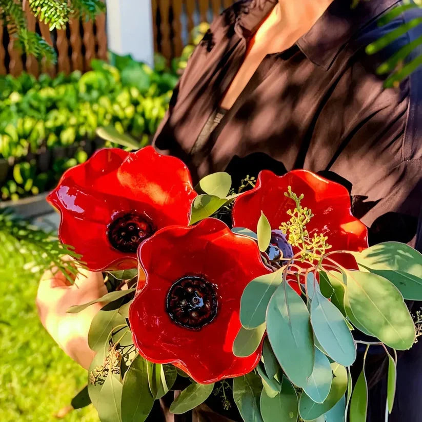 💖Garden Flower Bird Waterer🎁Handmade Metal Flower Garden Stake🐦
