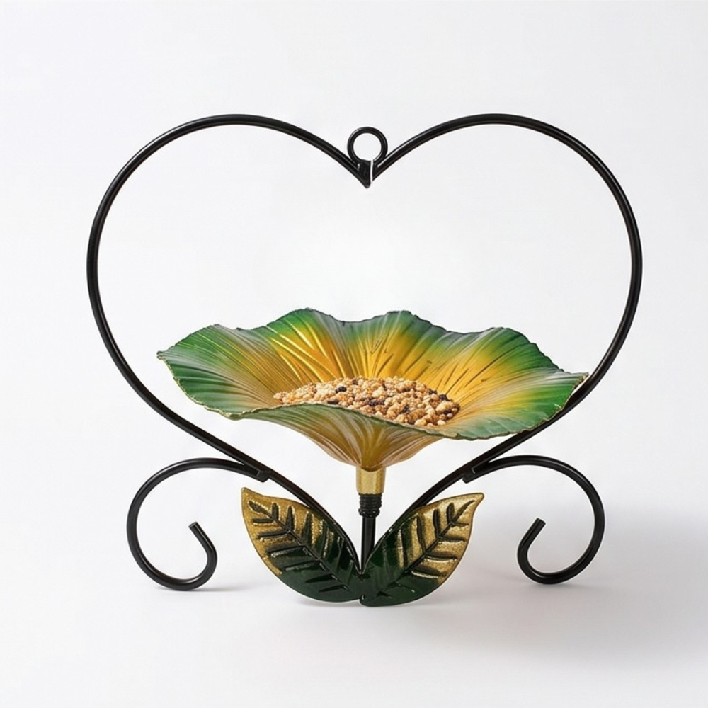 Heart-Shaped Flower Bird Feeder