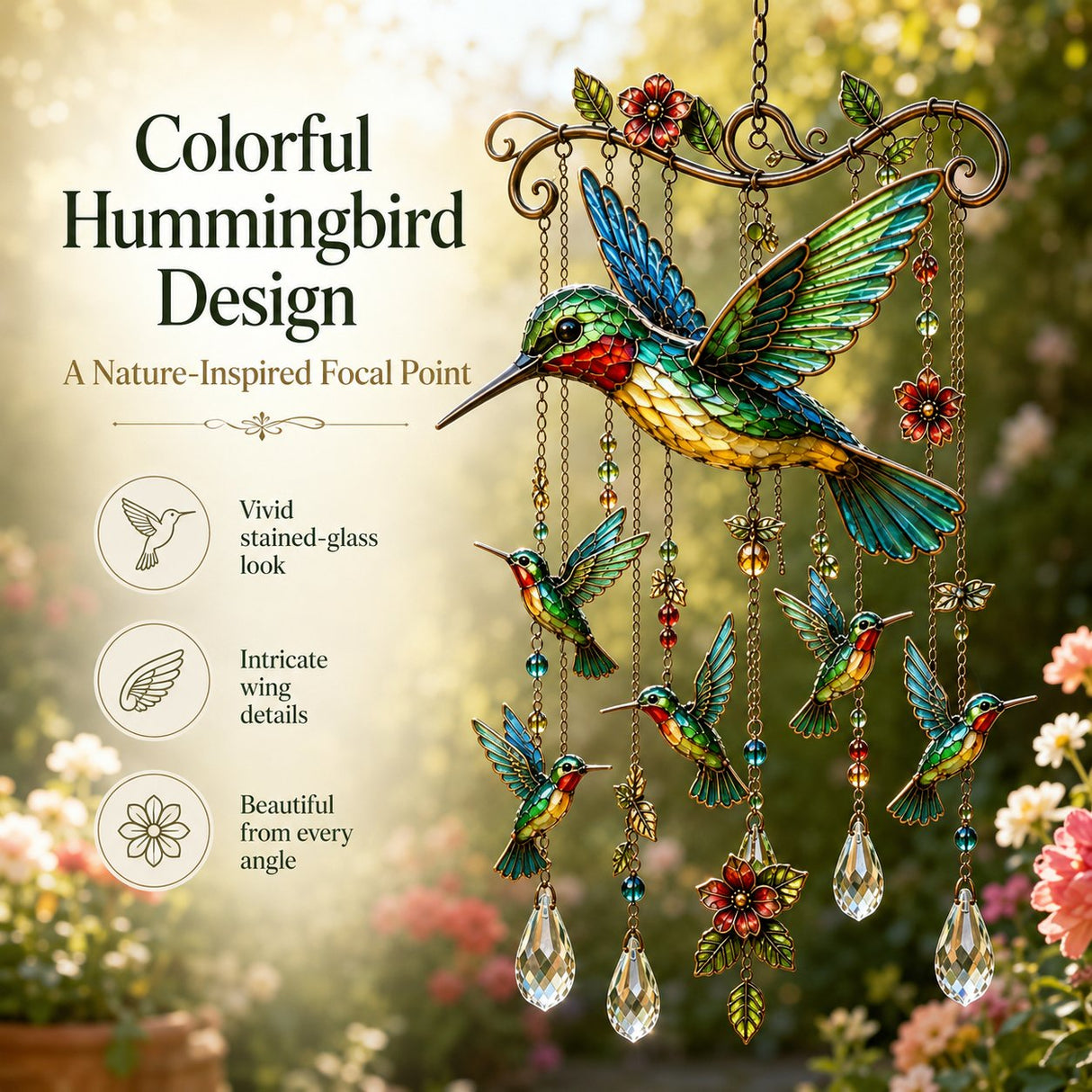 🐦🎐Graceful Hummingbird Wind Chime