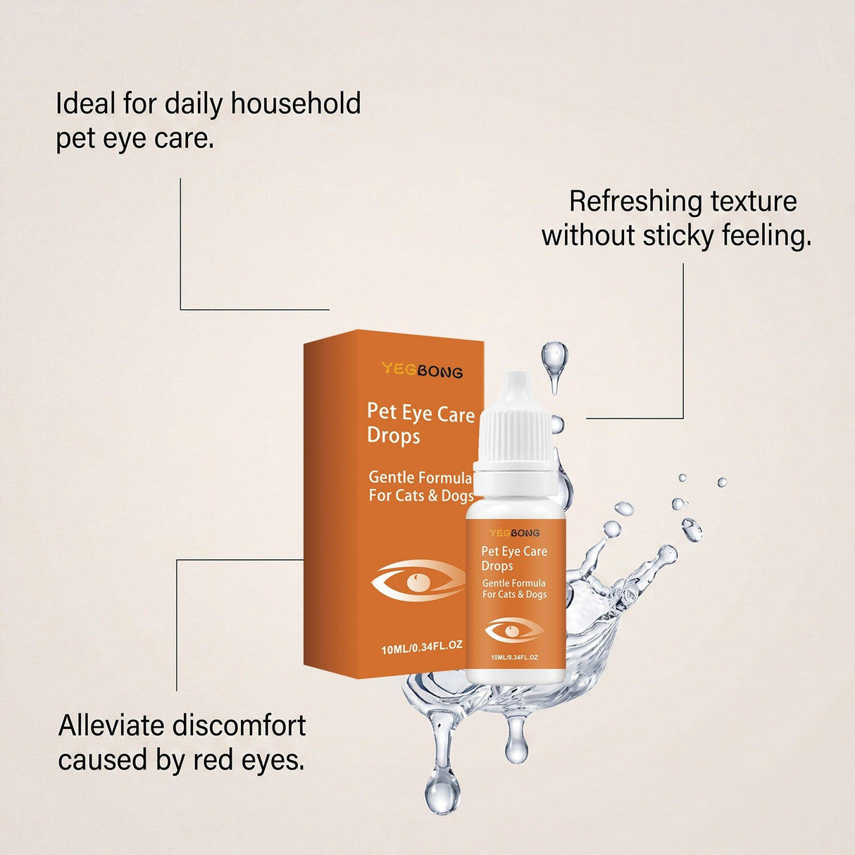 Pet Eye-Area Cleansing Drops – 2 Bottles