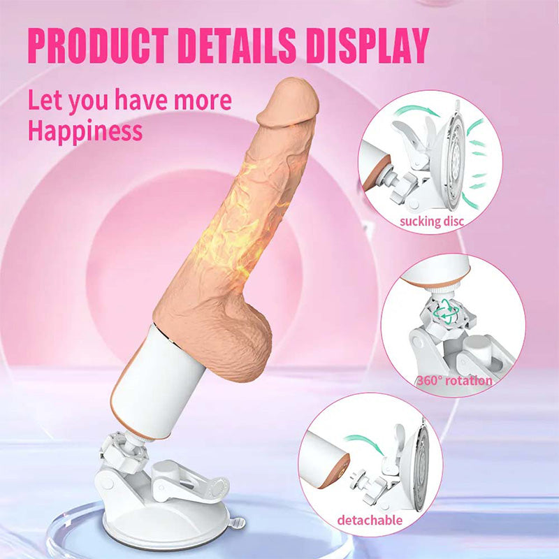 Fully Automatic Intelligent Heated 360-Degree Swinging Telescopic Dildo
