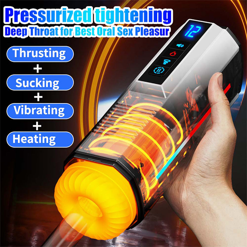 Fully Automatic Telescopic Rotating Intelligent Voice Heating Strong Suction Cup Masturbation Cup