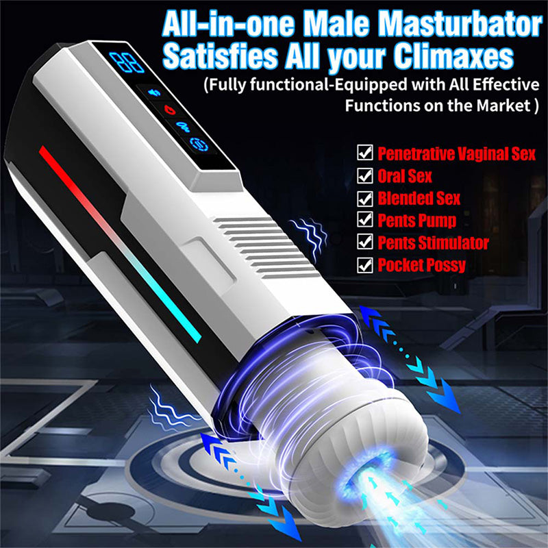 Fully Automatic Telescopic Rotating Intelligent Voice Heating Strong Suction Cup Masturbation Cup
