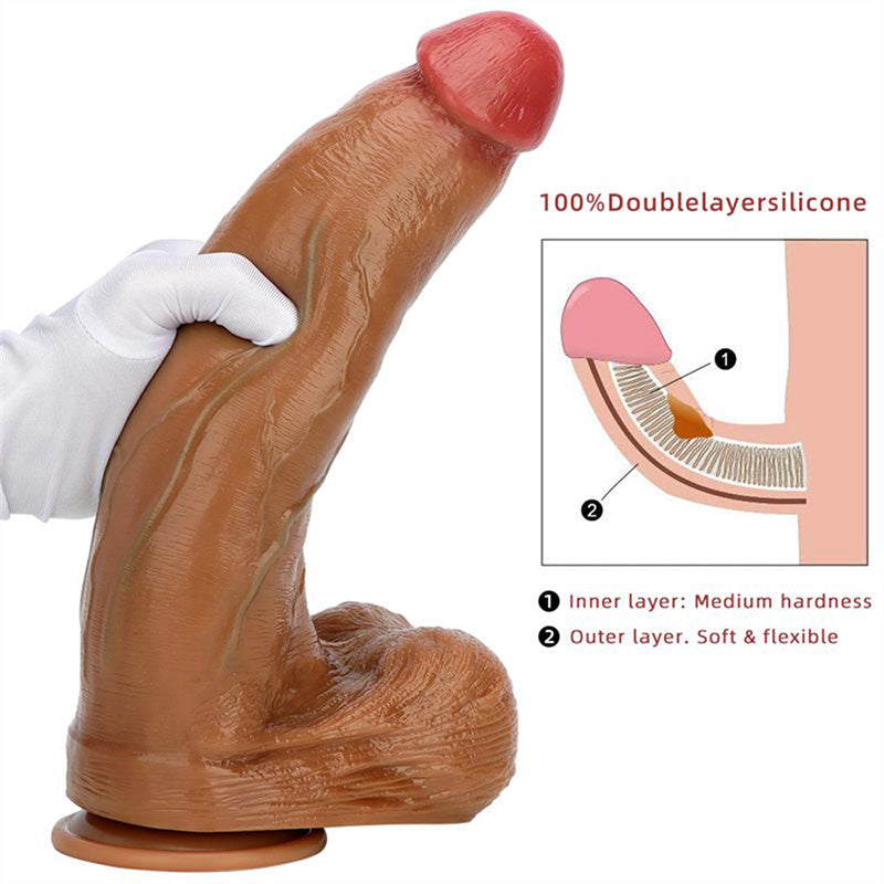 The Safest Material Green Veined Liquid Silicone Double Hardness Simulation Oversized Dildo