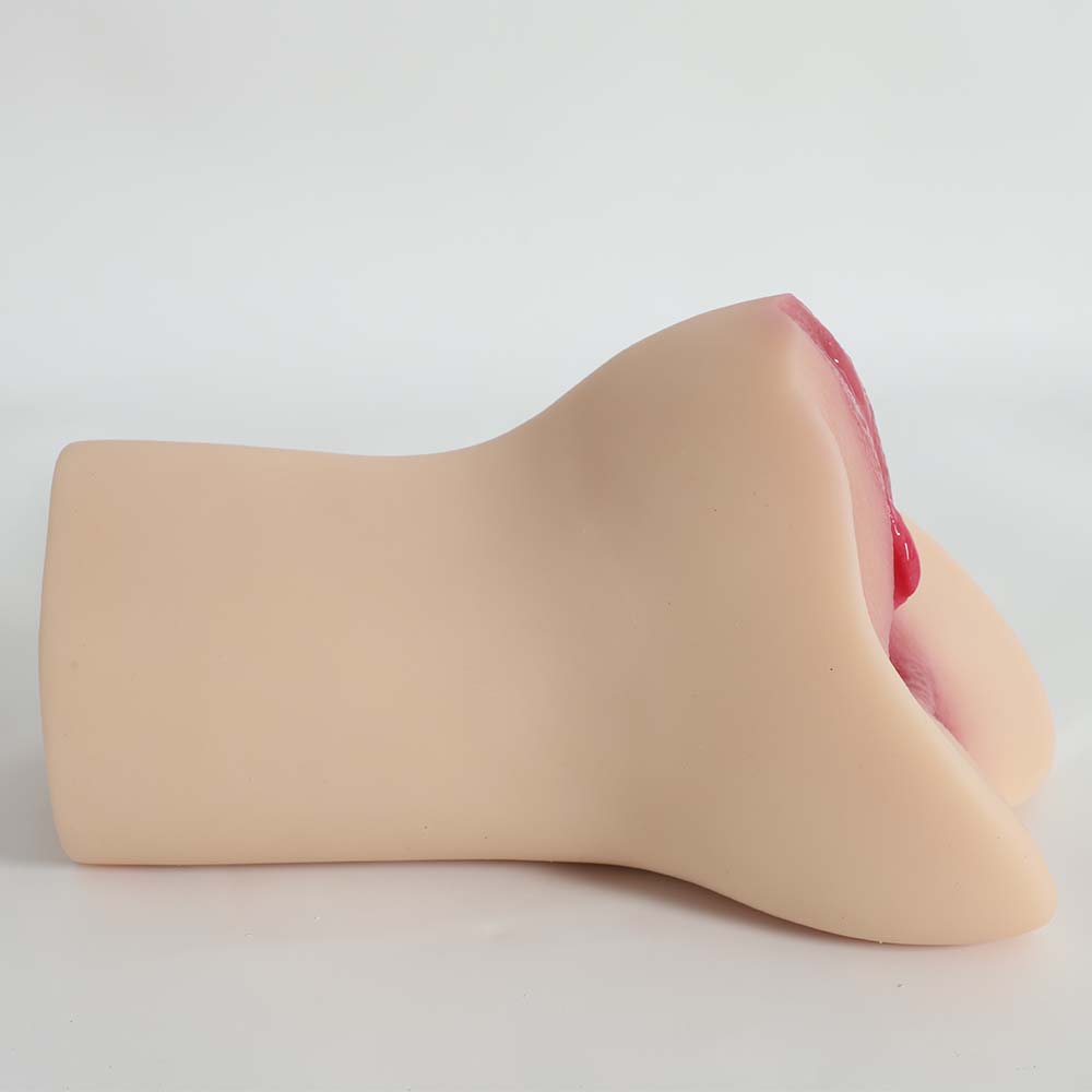 Dual Channel Pocket Pussy Real Texture Male Masturbator Toy