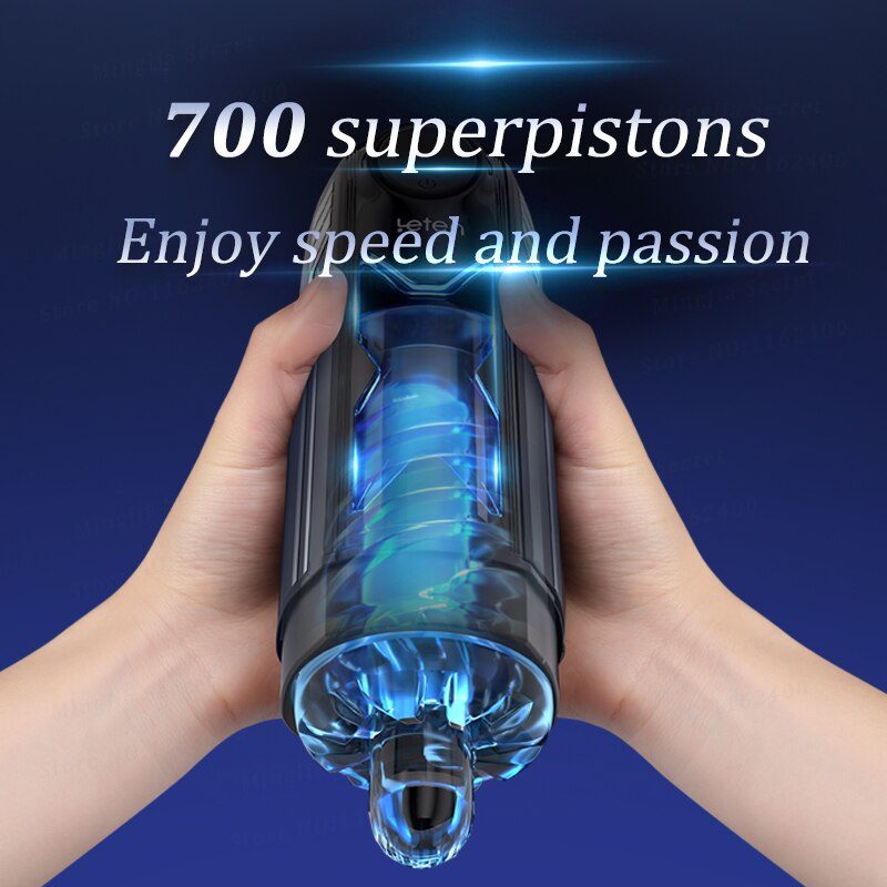 Leten Fury 10 Telescoping Vibration Intelligent Chip Control Men Sex Toys with Moaning & Heating Function