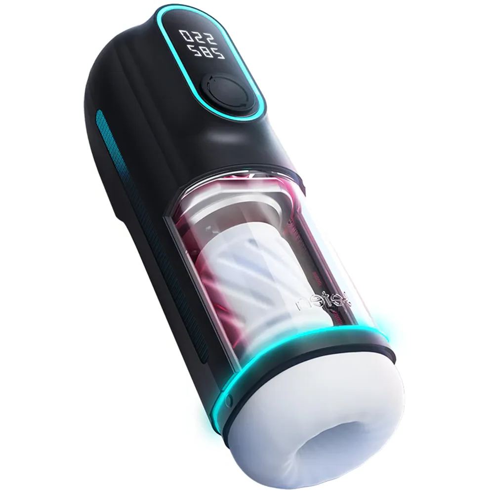 Leten – Black Hurricane Hole - 6 Modes Telescopic Suction Heating Male Masturbator