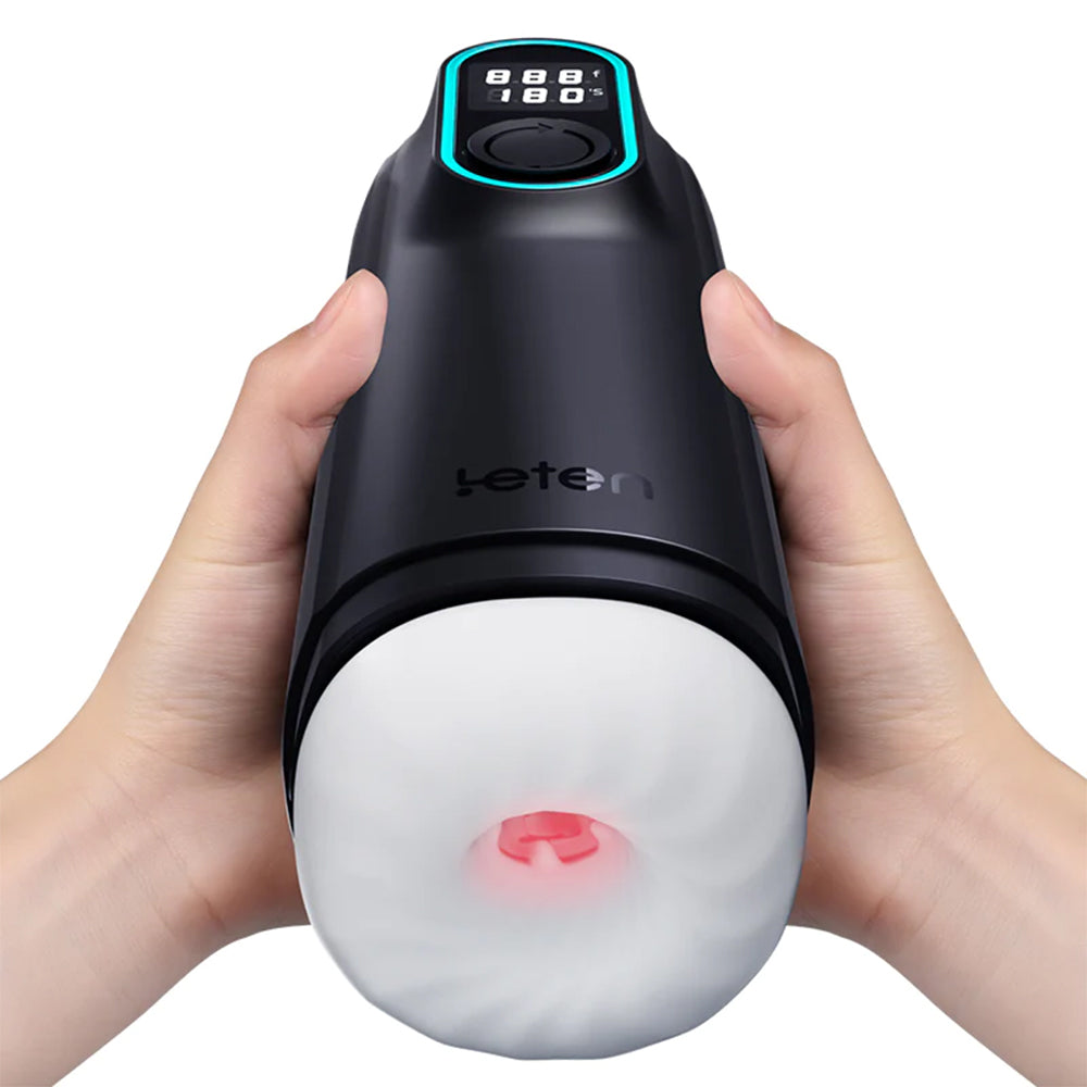 Leten – Black Hurricane Hole - 6 Modes Telescopic Suction Heating Male Masturbator