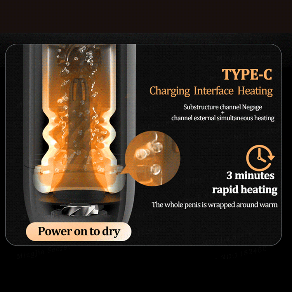 Leten – Black Hurricane Hole - 6 Modes Telescopic Suction Heating Male Masturbator