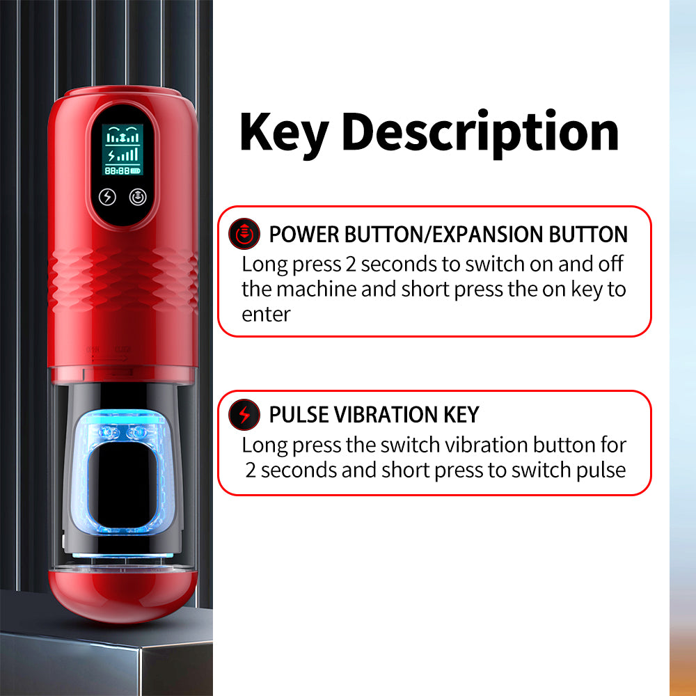 Showeggs 10 Powerful Vibrations Telescopic Rotation Automatic Male Airplane Cup