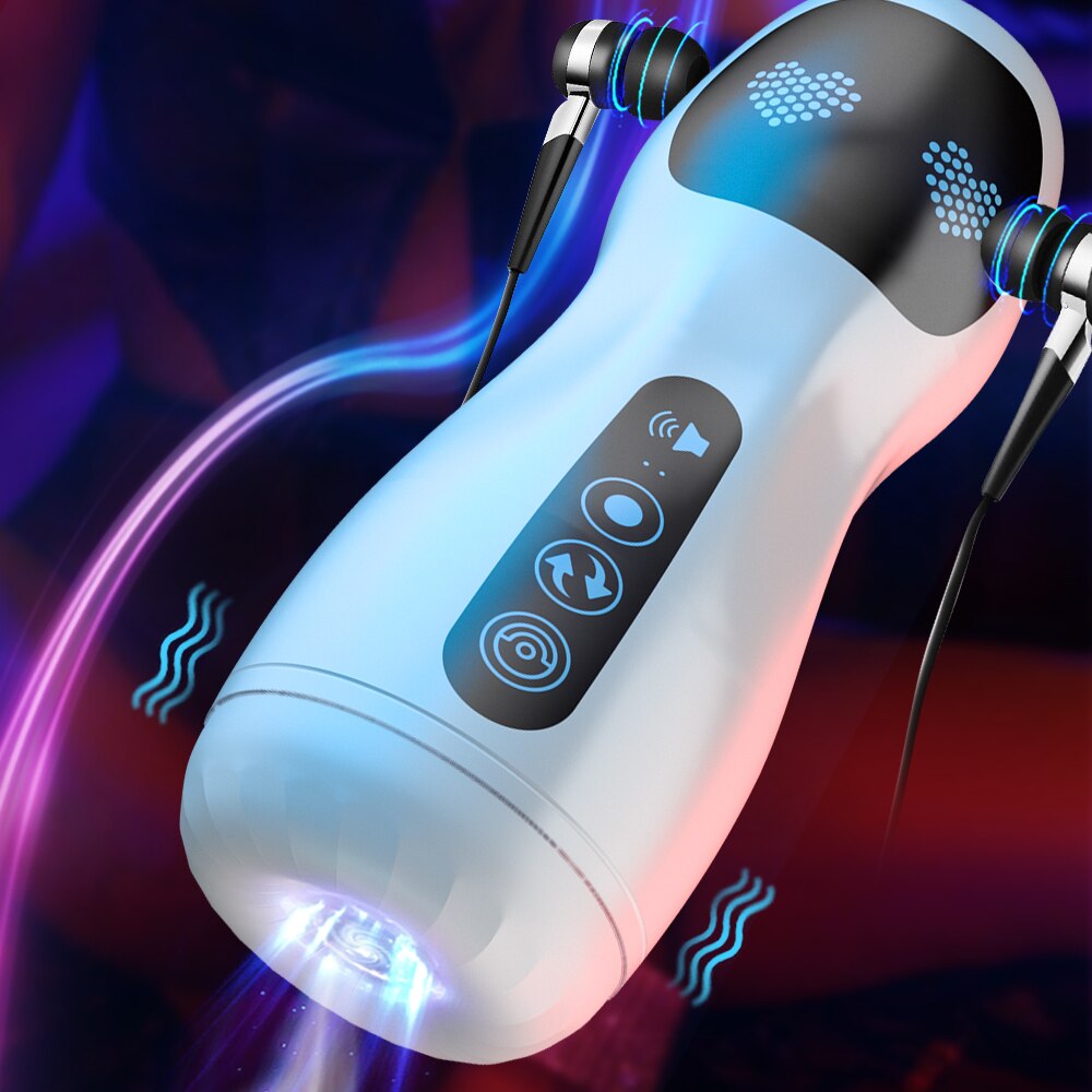 Men's Voice Interaction Smart Warming Peristaltic Strong Shock Masturbation Cup