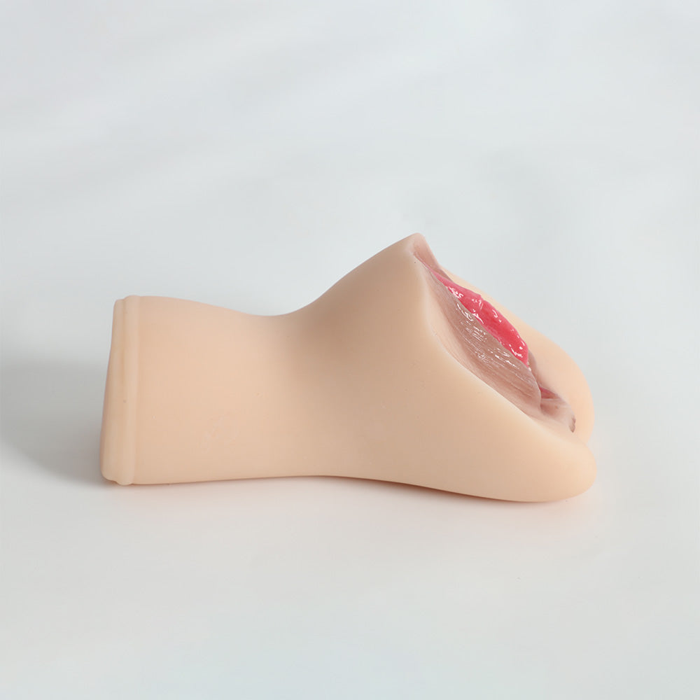 Men's Handheld Pocket Silicone Realistic Textured Pussy