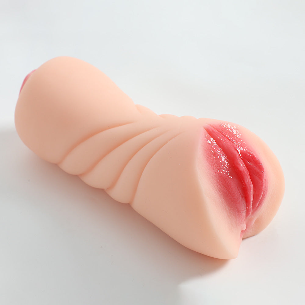 Lifelike Flexibility Pocket Pussy Dual Channel Vagina Anal Pussy Stroker