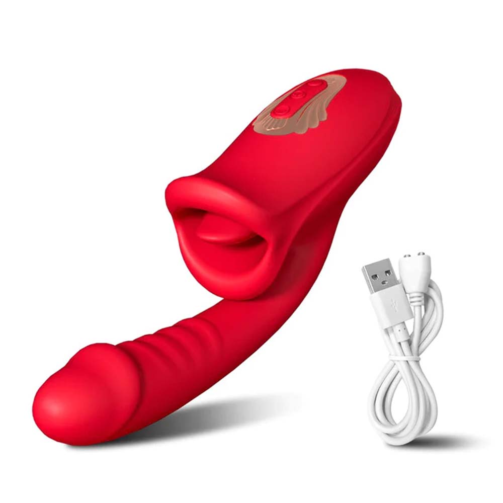 Mouth Shaped Lip Biting Vibrator With G Spot Vibrator