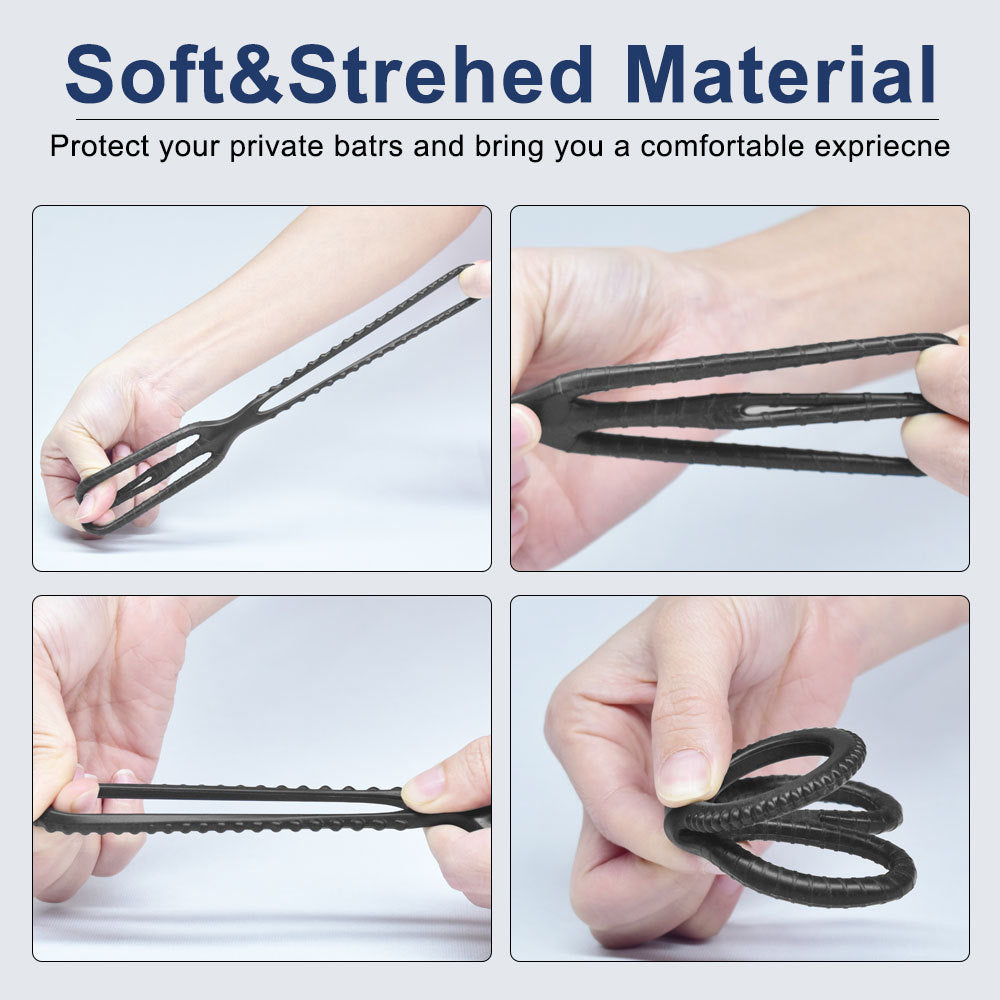 Silicone Scissors Lock Sperm Ring Double Penis Ring