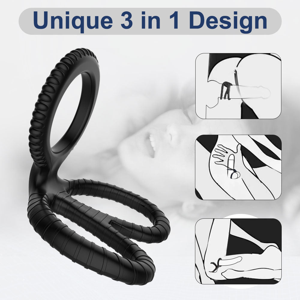 Silicone Scissors Lock Sperm Ring Double Penis Ring