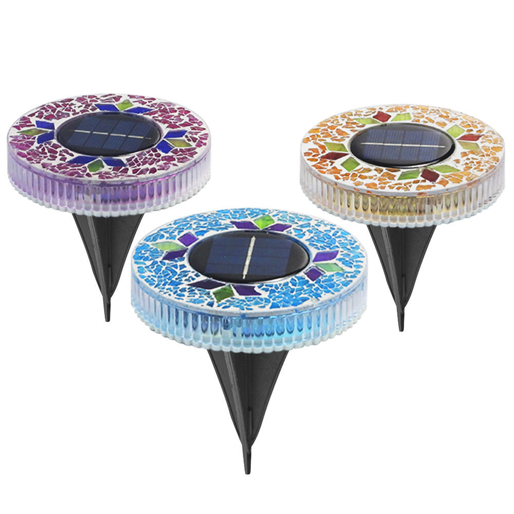 Solar Mosaic LED Waterproof Lawn Light 4 Pack