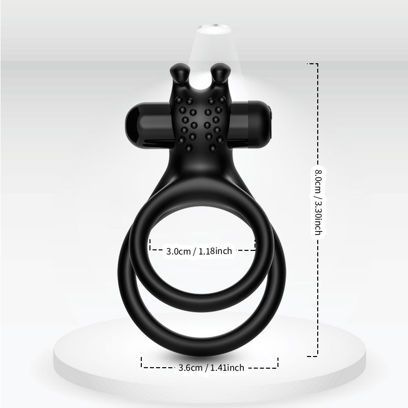 Silicone Penis Ring With Vibrator for Erection