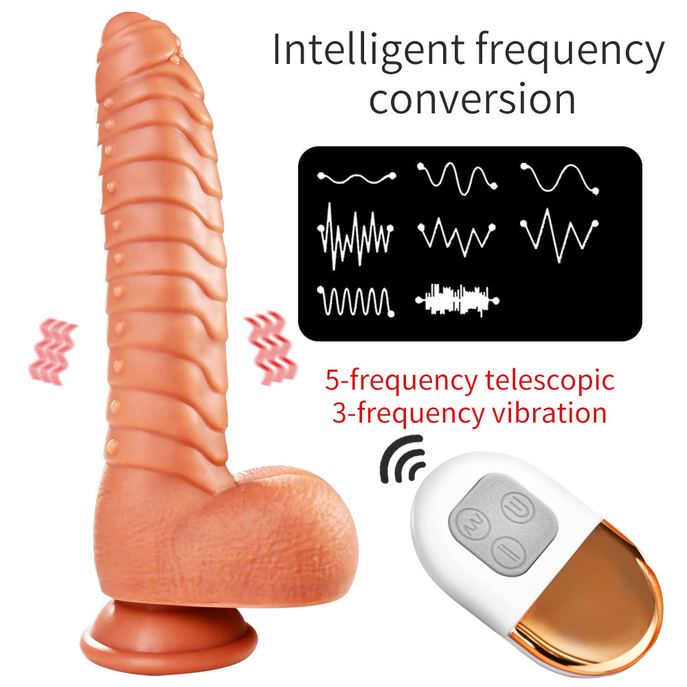 5 Vibrating 3 Thrusting Heating Function Fantastic Dildo