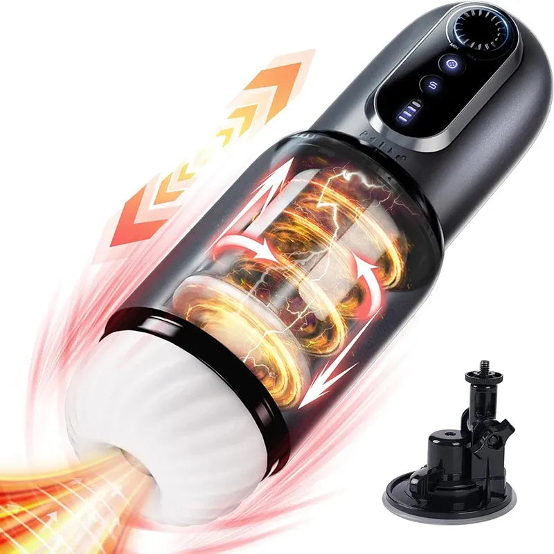 Powerful Vacuum Suction Blowjob High-Speed Piston Telescopic Rotating Male Airplane Cup