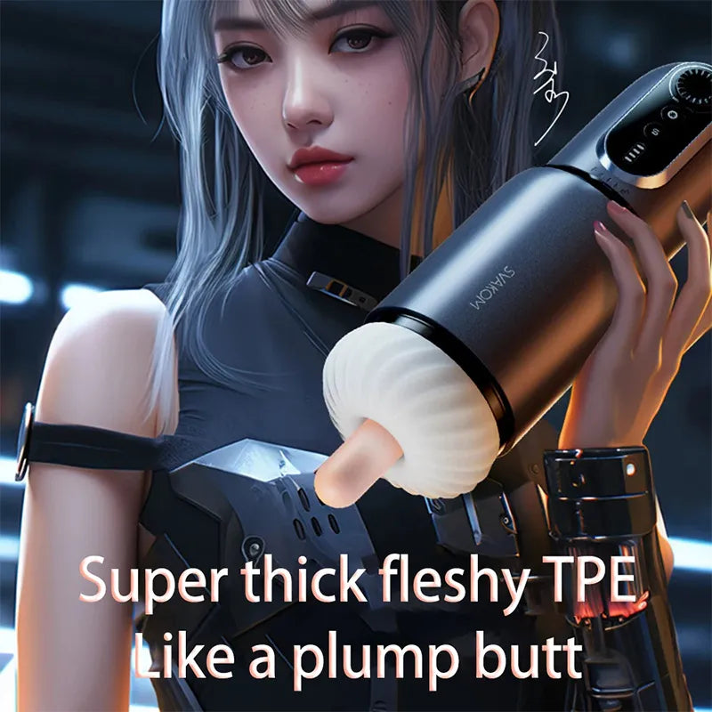 Powerful Vacuum Suction Blowjob High-Speed Piston Telescopic Rotating Male Airplane Cup