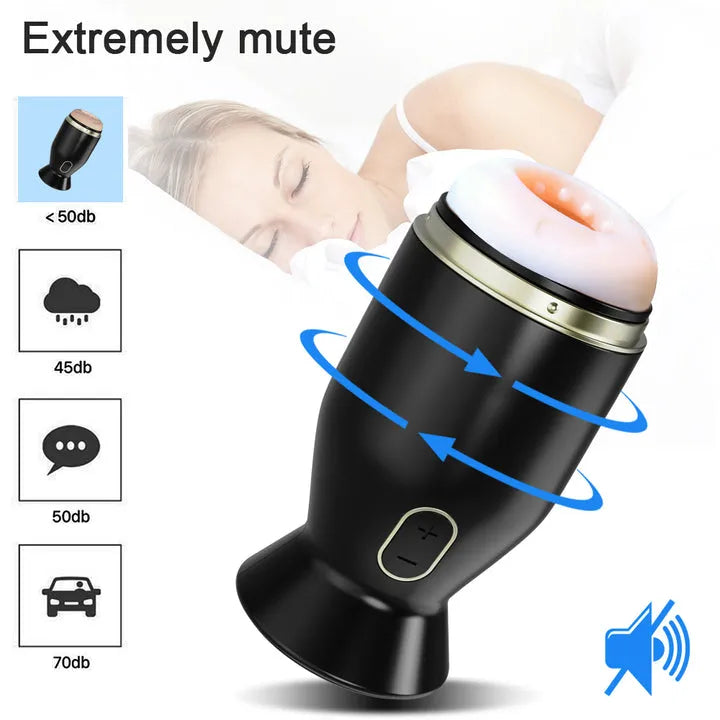 PulseMax 6 Vibration Pattern Rotation 2 in 1 Blowjob Simulator Toy