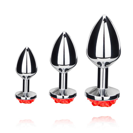 Rose Metal Butt Plug | Silver Small Anal Plug Sex Toys
