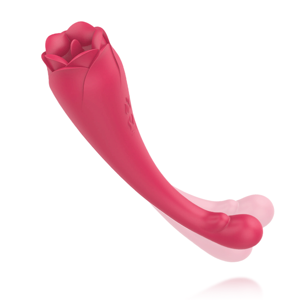 Rose Vibrator Rose Dildos Sex Toy Nipple Vibrator - Tongue Licking and Clit Sucking