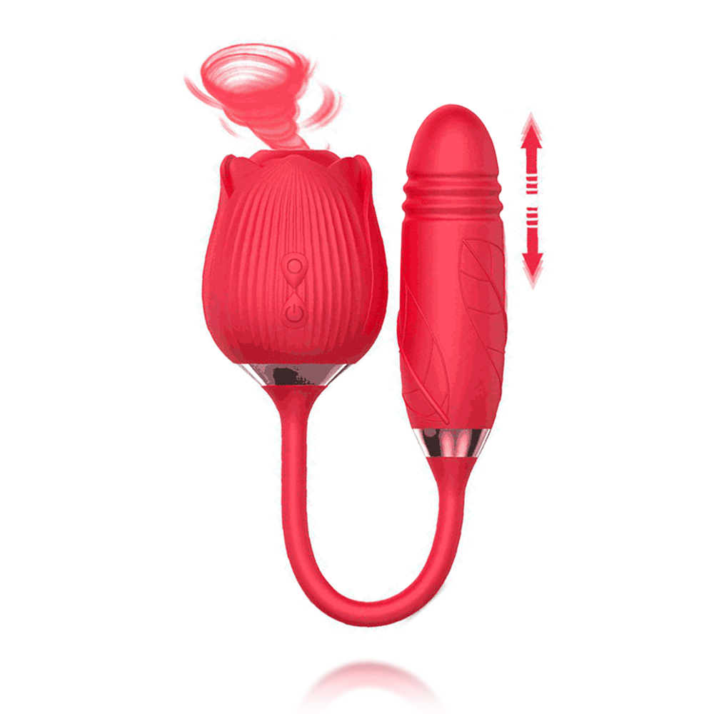 Rose Vibrator With Bullet Tongue| Strong Sucking Rose Suction Vibrator