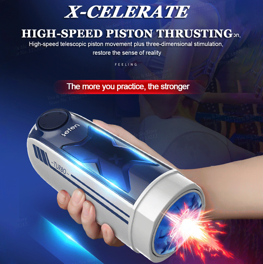 Leten Fury 10 Telescoping Vibration Intelligent Chip Control Men Sex Toys with Moaning & Heating Function