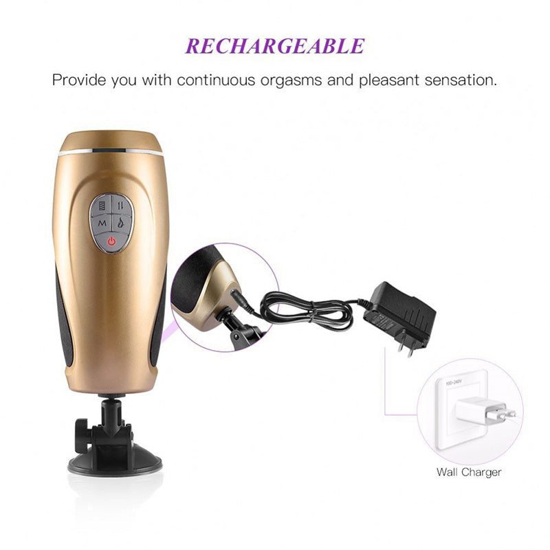 Stroking Automatic Adjustable Rechargeable Masturbation Sex Machine Heating Dildo