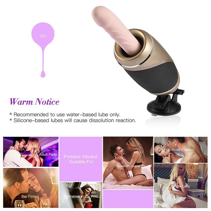 Stroking Automatic Adjustable Rechargeable Masturbation Sex Machine Heating Dildo