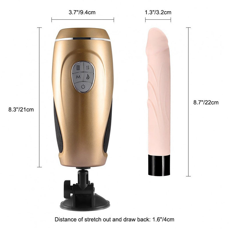 Stroking Automatic Adjustable Rechargeable Masturbation Sex Machine Heating Dildo