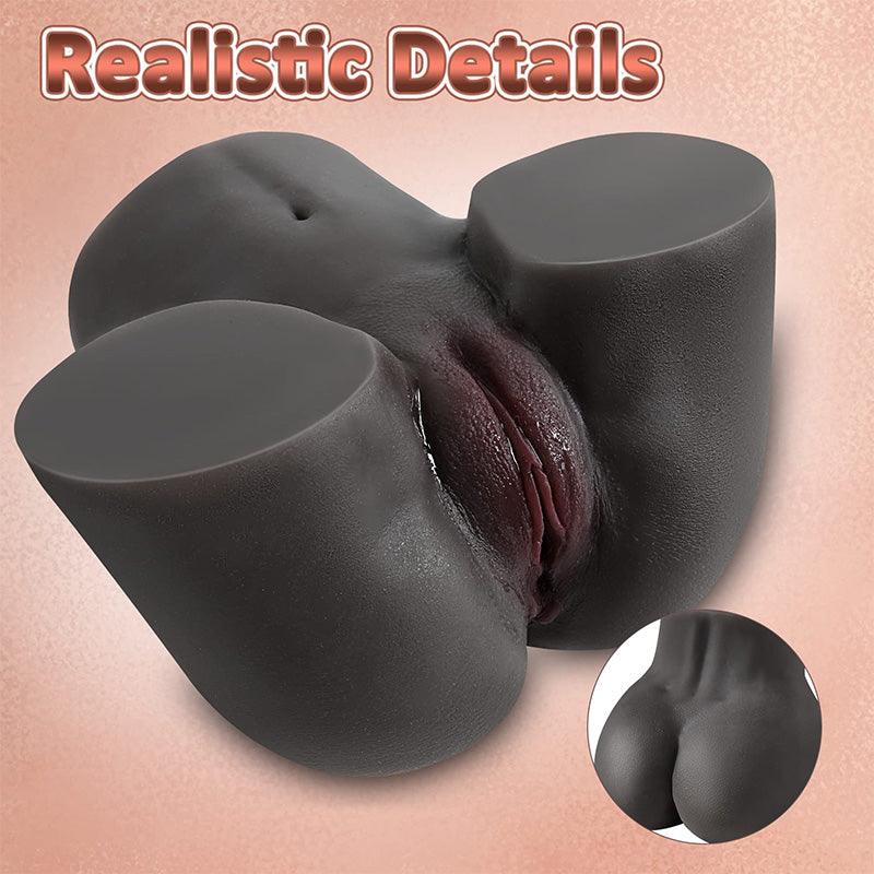 Dark Brown Life Size Realistic Butt 3D Realistic Textured Male Stroker