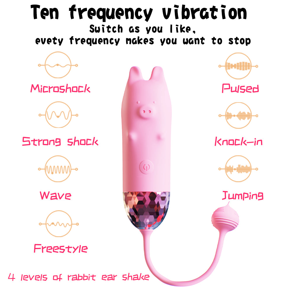 Piggy G-spot Vibrator -10 Frequency Wireless Control Piglet Vibrator