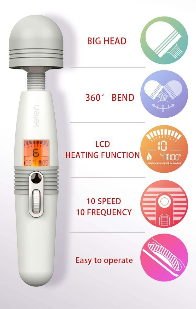 10 *10 Frequency,Extra-Large Massage Head Female Vibrator