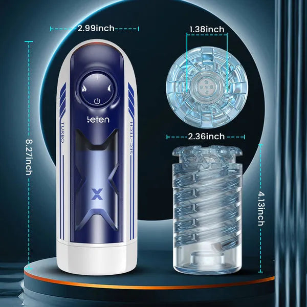 Leten Fury 10 Telescoping Vibration Intelligent Chip Control Men Sex Toys with Moaning & Heating Function