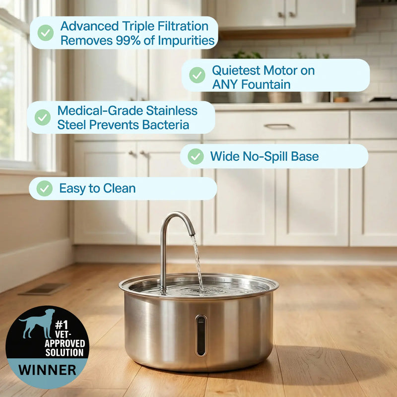 Vexroan Stainless Steel Cat/Dog Water Fountain