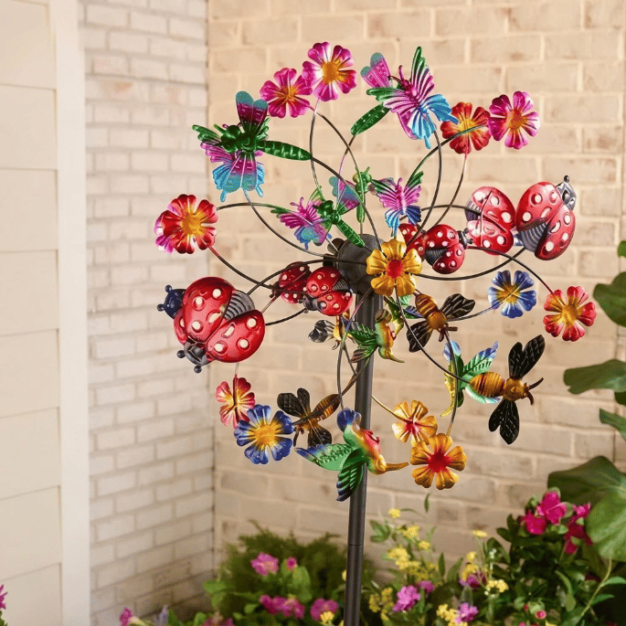 ☀️🌀Outdoors Wind Spinners with Decorative Flowers🌸
