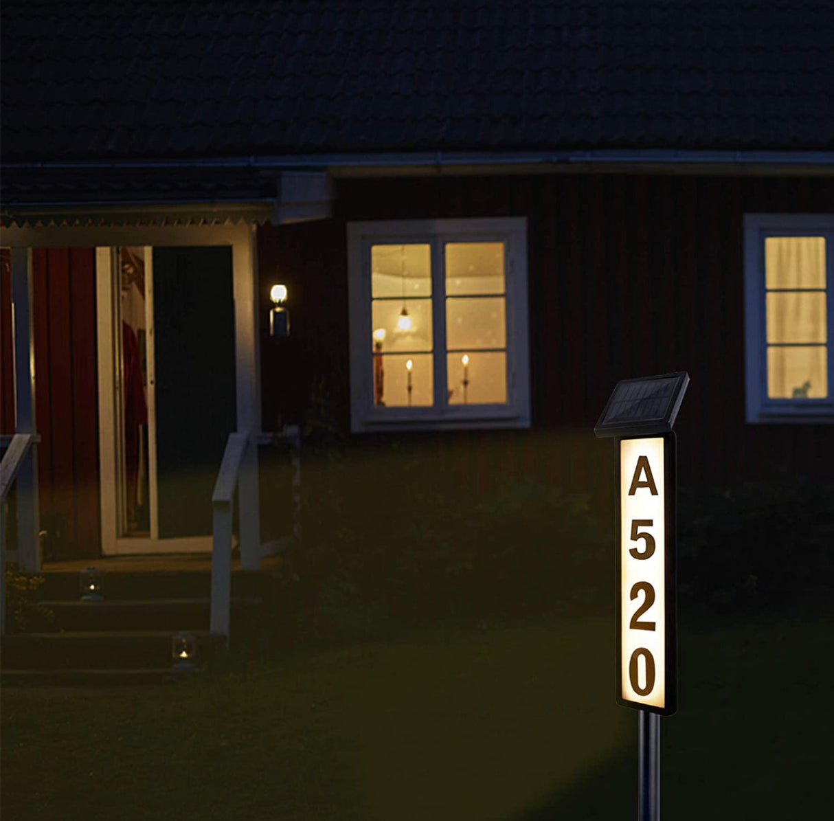 Solar Lighted House Address Numbers Sign