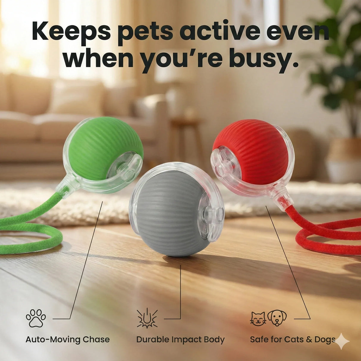 The Ultimate Auto-Moving Chase Ball for Cats & Dogs 2 Pack