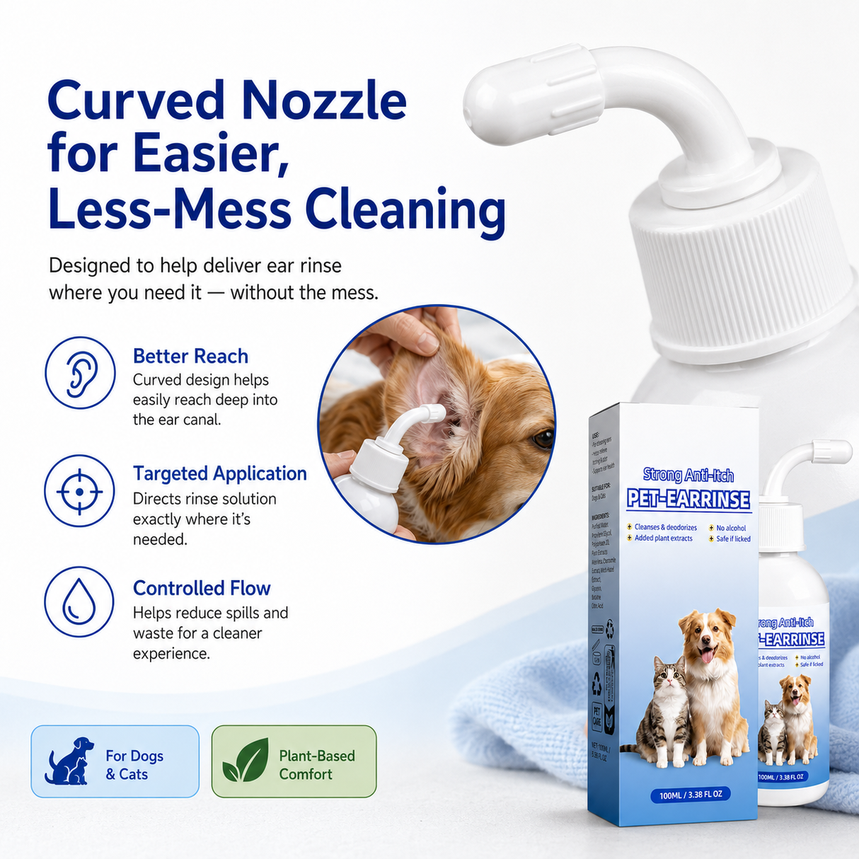 Gentle Pet Ear Cleansing Solution – 2 Pack