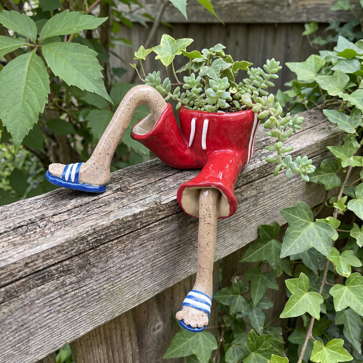 Dangling-Legs Character Planter Pot