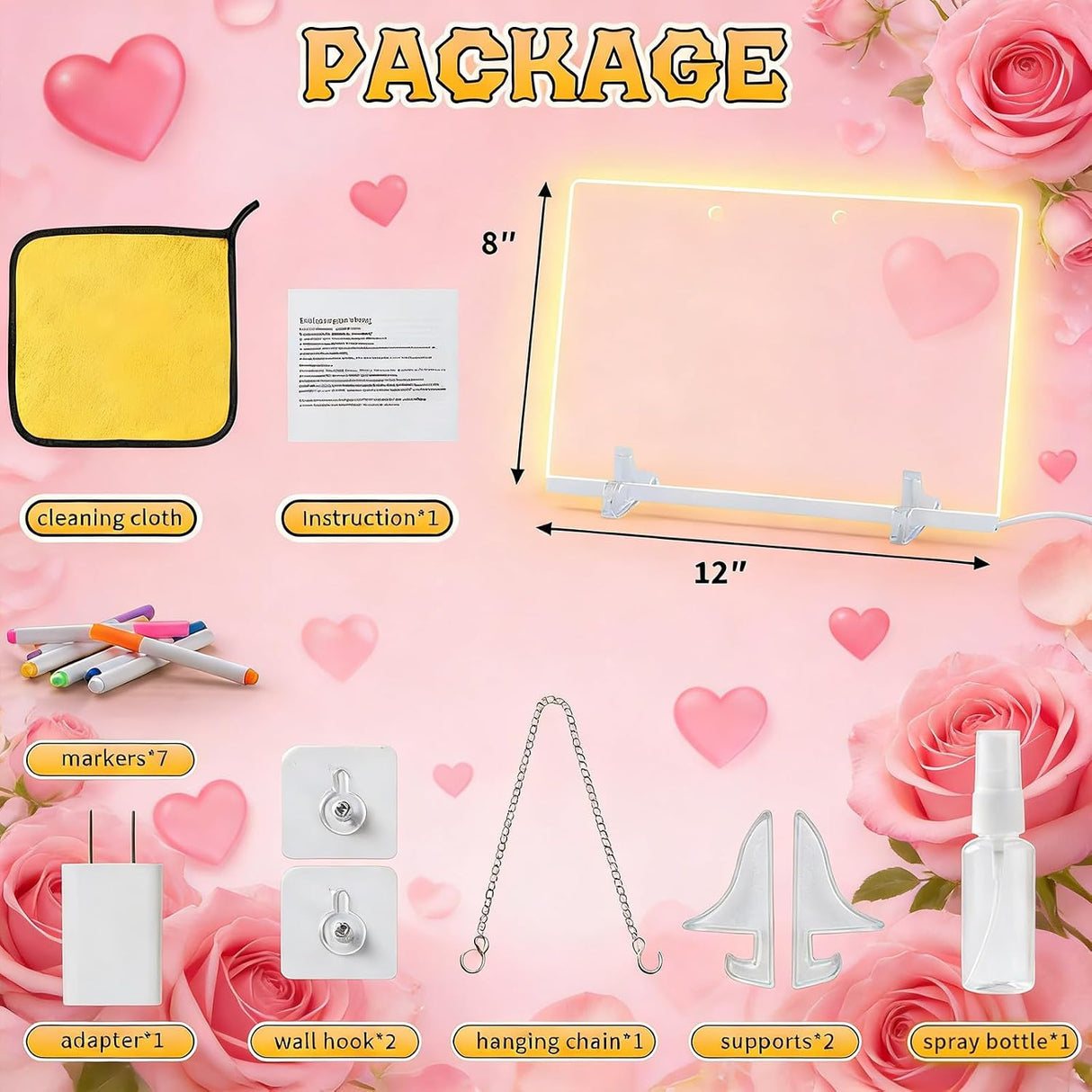7-Color LED Acrylic Drawing Board – Large