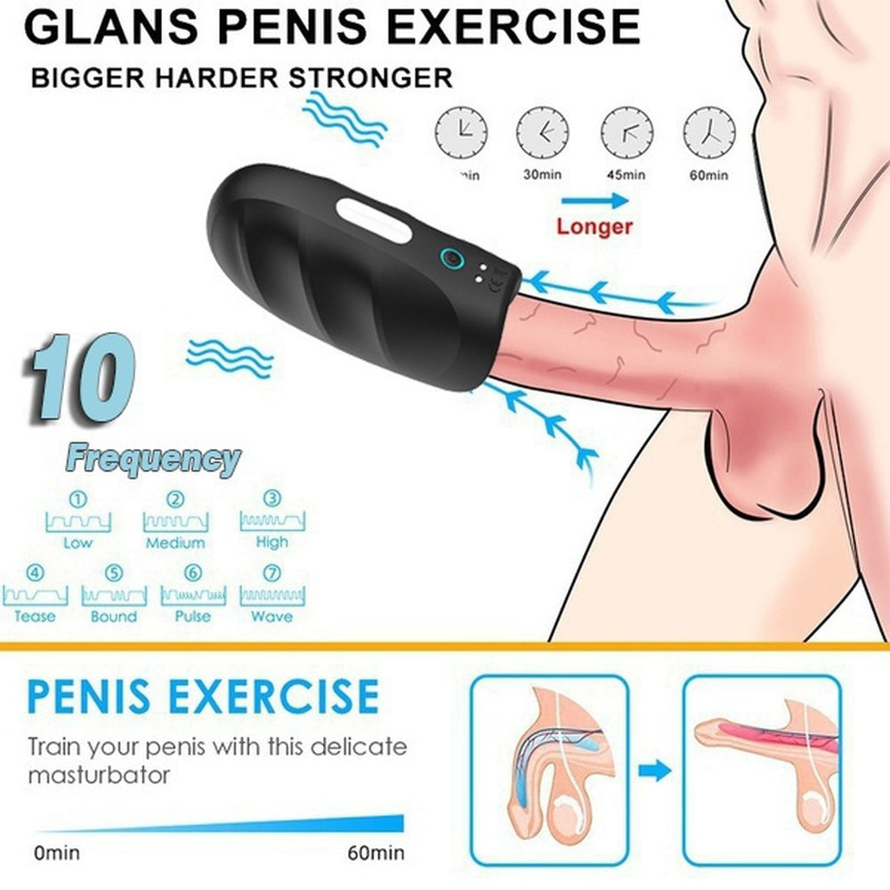 Black Warrior II 10 Frequency Clip Suction Vibration Masturbation Cup-2