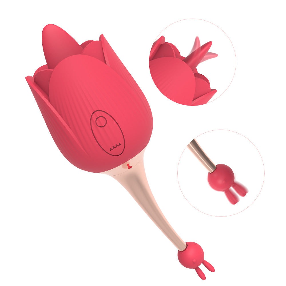 2 Motors & 10 Vibrations Rose Suction Vibrator Masturbation Massager